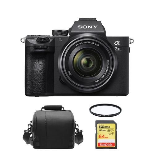 SONY A7 III hybride 24.2 mpix KIT SEL 28-70MM F3.5-5.6 OSS + SD 64Go + Sac + HOYA UX UV 55mm Filter