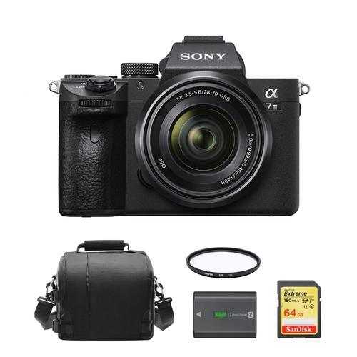 SONY A7 III hybride 24.2 mpix KIT SEL 28-70MM F3.5-5.6 OSS + SD 64Go + Sac + NP-FZ100 Batterie + HOYA UX UV 55mm Filter