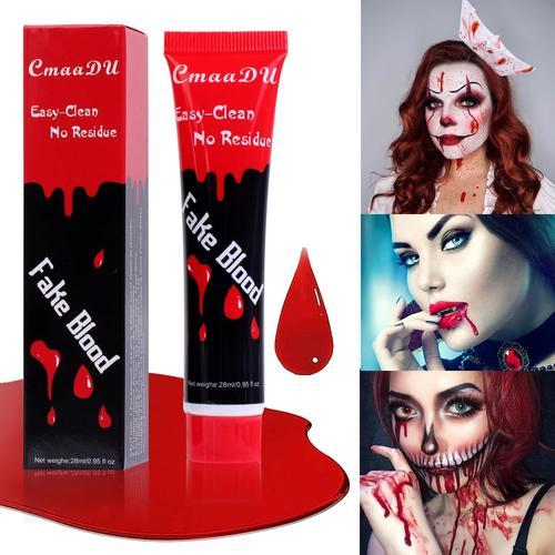 Faux Blood Body Face Paint, Theatre Make Up Tattoo Colour, Halloween Makeup Art Paint,Body Colour, Face Paint,Easy Clean