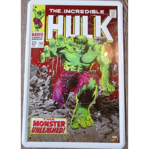 Plaque Super Hero Hulk Le Geant Vert Monster Unleashed Tole Deco Affiche Pub