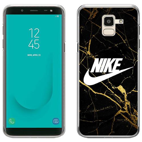 Coque Pour Samsung Galaxy J6 Nike Logo Gold Marbre