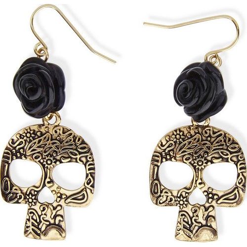 Boucles D'oreilles Squelette Doré Adulte Taille Unique