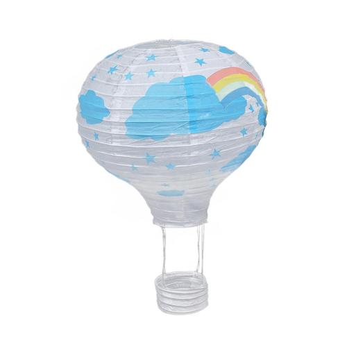 12inch Hot Air Balloon Paper Lantern Lampshade Ceiling Light Wedding Party Decor, White Rainbow