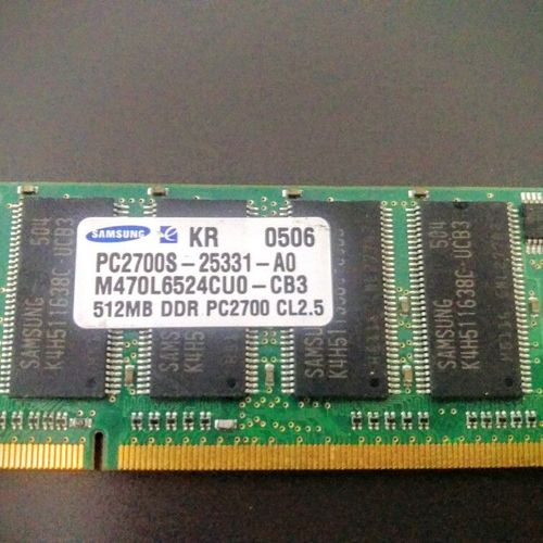 12MB SAMSUNG M470L6524CUO-CB3 512MB DDR PC2700 CL2.5 LAPTOP RAM / MEMORY (EUC)