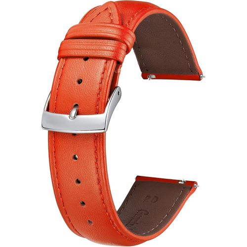 12mm Bracelet De Montre En Cuir Multicremplacement Bracelets Montres  Dgagement Rapide Pour Homme Femme Mode Watch Strap Pour Montre Connectes - Orange