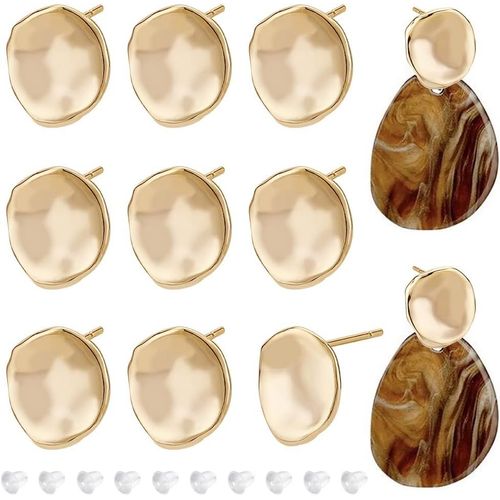 12pcs Boucles D'oreilles En Plaqu Or Vritable 18k,Boucles Verticales,40 crous D'oreille En Plastique Pour Bijoux  Bricoler Soi-Mme,Trou: 1.2mm