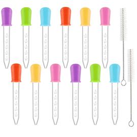 12pcs Pipettes Graduées 5ml Plastique et 1 Brosse, Pipette Cuisine