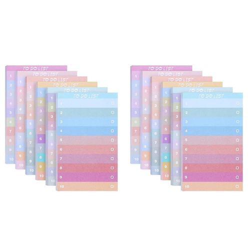 12pcs To Do List Sticky Notes, 5.1x3.2inch, 600 Sheets, Assorted Colors, Lined, Planner, Daily Note