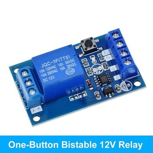 12V 5V 12V simple bouton de liaison Bistable Module de relais modifi dmarrage et arrt de la voiture commutateur autobloquant une cl pour Arduino