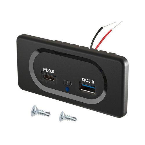 12v Montres Usb Prise Murale 18w Pd Usb-C Charge Rapide 3.0 Prise Usb-A Chargeur De Voiture Prise De Courant Tanche Panneau Adaptateur Avec Led - Type Pd3.0 Qc3.0