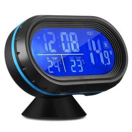 12V voiture thermomètre numérique Voltmètre horloge alarme moniteur,d  'horloge compteur multifonctionnel indicateur de température