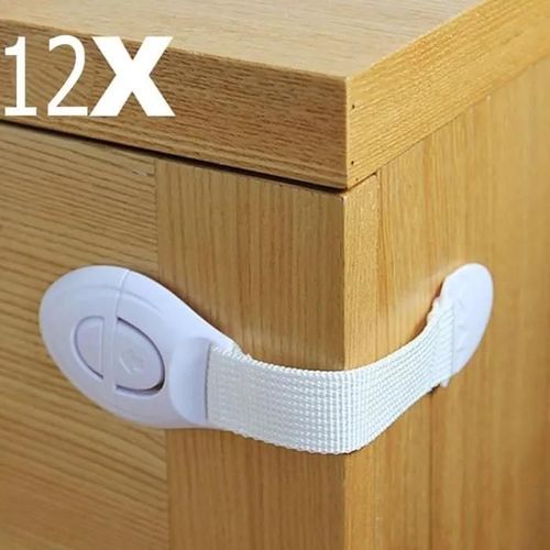 12x Bb Enfant Scurit Loquet Serrures Adhsives Pour Frigidaire Tiroirs Placards Seau D'aisances