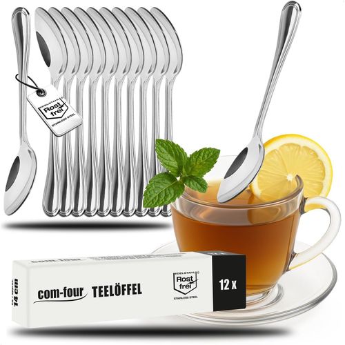 12x Cuillres  Caf En Acier Inoxydable-Couverts De Table lgants Au Design Simple-Cuillre  Caf-Cuillre  Dessert-Service  Th-14 Cm (12 Pices-Cuillre  Caf 14cm)