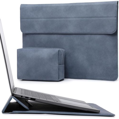 13,3-14 Pouces Housses Ordinateur Portable Sacoche Avec Fonction Stand Pour Macbook Pro 14 M4/M3/M2/M1 Pro/Max 2025-2021,Macbook Pro/Air 13,3,13,5-13,8 Surface Laptop,Hp Envy 13,Bleu Haze