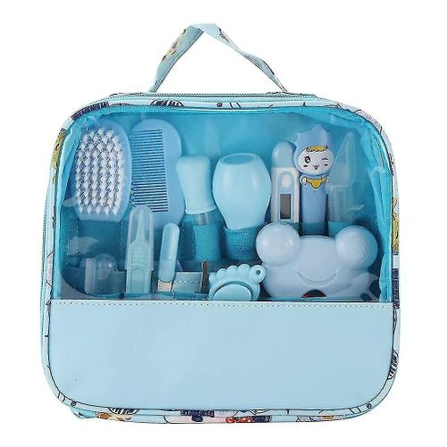 13 Pcs / Set Ensemble De Toilettage De Nouveau-N, Kit Portable De Soins Pour Bbs Pour Nourrissons Avec Sac De Transport, Kit De Soins Quotidiens Essentiels Aux Soins De Sant