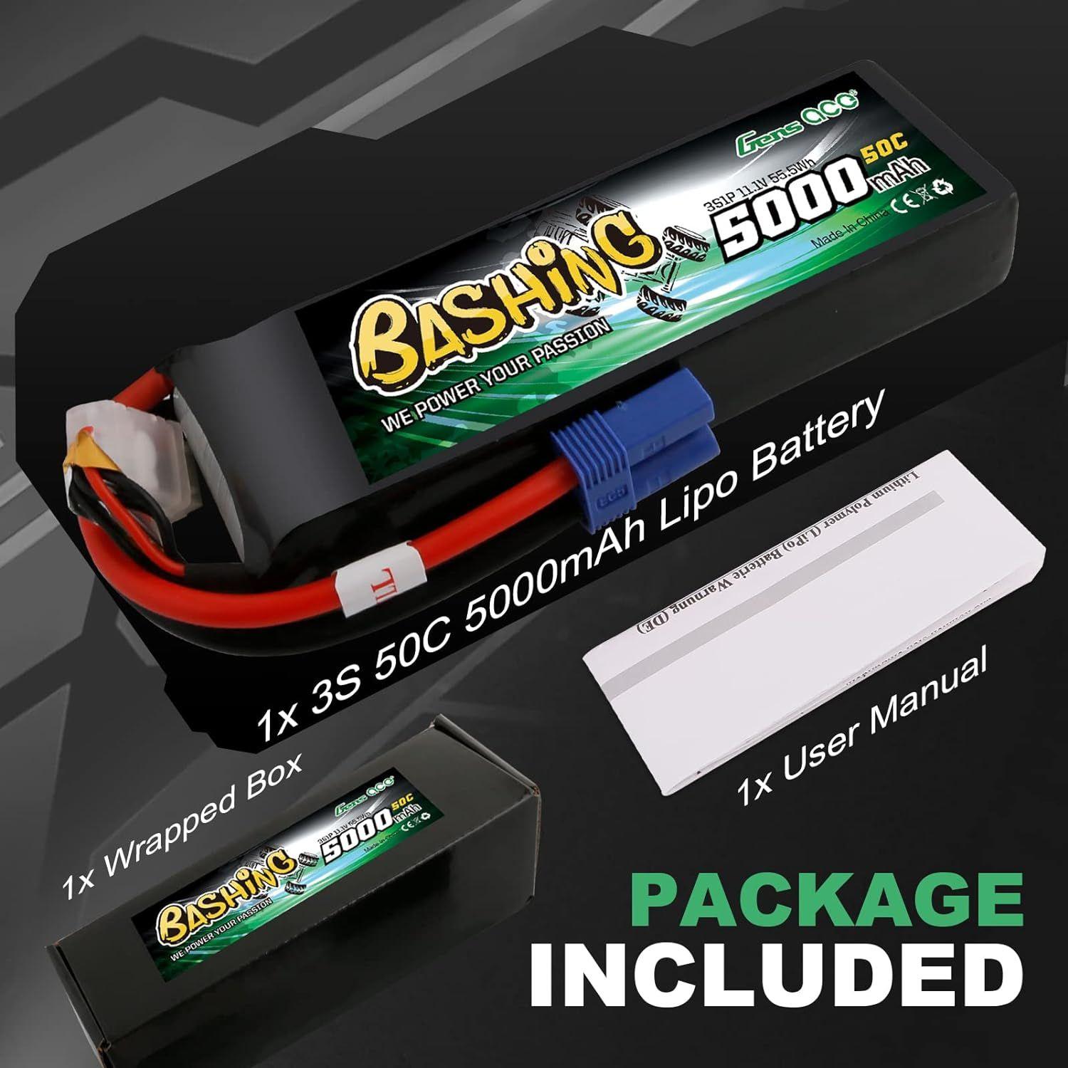 3s Lipo Batterie 5000mah 11,1v 50c 3s Bashing Rc Batterie Av... - 2