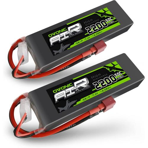 2 Packs 2200mah 2s 7.4v 50c Lipo Battery Pack With T Plug For Rc Evader Bx Car Rc Truck Rc Truggy Rc Airplane Uav Drone Fpv-Générique
