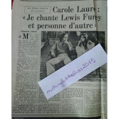 France Soir Coupure Carole Laure Lewis Furey
