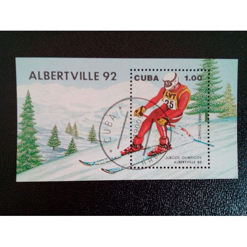 Timbre Cuba Yt Bf 119 Ski Alpin 1990 ( 14812 )