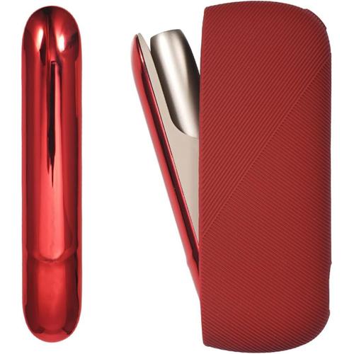 Rouge Foncé Rouge Foncé Coque de protection set pour IQOS 3/3 Duo cigarette électronique, Silikon Accessoires, Rouge foncé, Taglia Unica