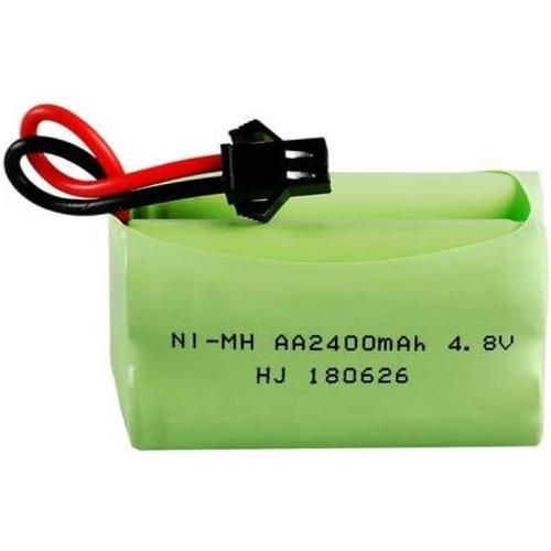 - Batterie Ni-Mh 4,8v Aa 2400mah Haute Capacité | Connecteur Sm 2p | Compatible Hy800 F1 F3 Rc Boat, Rc Bus | Inclut Cable Charge