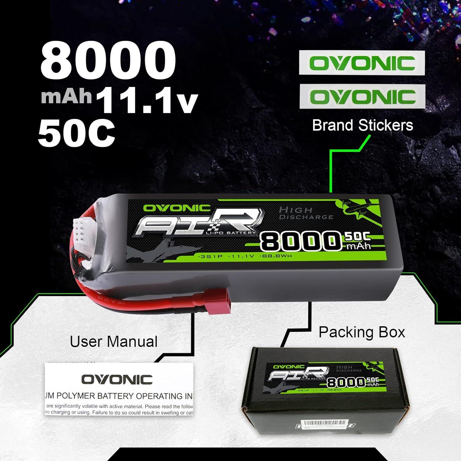 Batterie Lipo 3s 8000mah 50c 11.1v Avec Prise En T De Style ... - 5