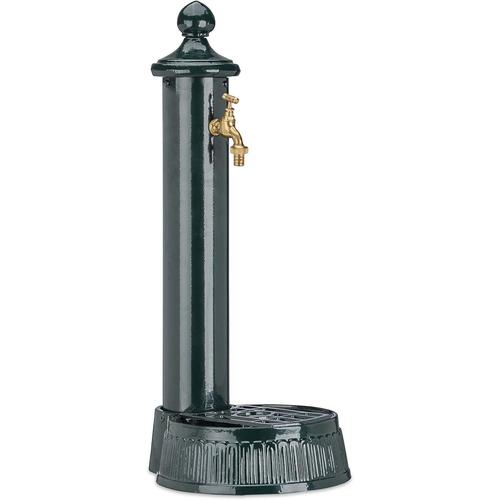 Vert Foncé Vert Foncé Fontaine Antique Design Nostalgique Antiquité Aluminium Jardin Robinet Hxlxp: 61x25x31cm, Vert Foncé