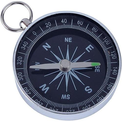 Boussole Avec Cadran Blanc - Boussole À Poche Portable En Aluminium De 45 Mm - Boussole De Survie Haute Précision Pour Camping En Plein Air, Navigation Sportive Mns