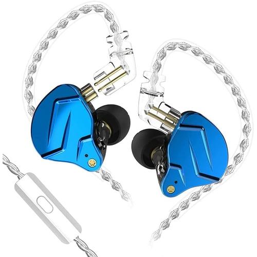 KZ ZSN Pro X Écouteurs Intra-Auriculaires à Double Pilote 1BA 1DD avec Fil HiFi Sport Gaming Écouteurs compatibles pour téléphone Ordinateur Tablette avec Coffret Cadeau Bleu avec Micro