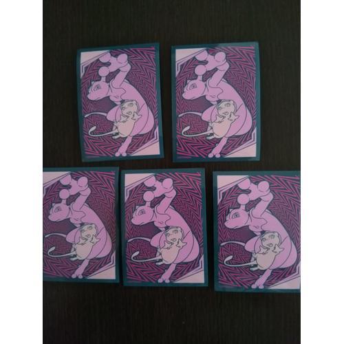 Lot De 5 Sleeves Ou Protège Carte Pokémon Illustration Mewtwo Et Mew