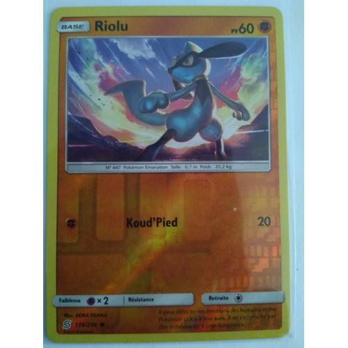 Carte Pokémon Française Reverse 116 /236 Riolu Harmonie Des Esprits