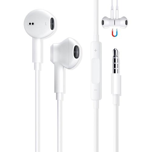 Écouteurs Filaires, Ecouteurs Intra-Auriculaires,écouteurs stéréo 3.5mm Prise Oreillette avec Micro Contrôle du Volume, Compatible avec iPhone 6/6s/Samsung/Huawei/Xiaomi/PC/Android 3.5mm Jack