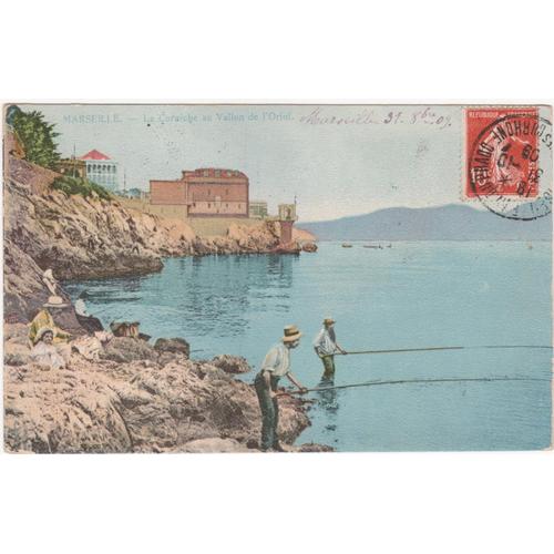 Cpa - Paca/Bouches-Du-Rhône 13 - Marseille - La Corniche Au Vallon De L'orial (Timbrée, Oblitérée Et Circulée Le 31 Octobre 1909)