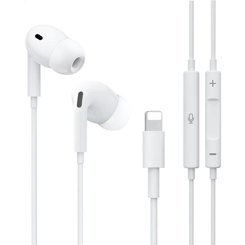 Écouteurs pour iPhone, [Certifié Apple MFI] Écouteurs Intra-Auriculaires Filaires avec Micro et Contrôle du Volume, Écouteurs Stéréo Lightning à Isolation Phonique pour iPhone 14 Pro/14/13/12/SE/11/8