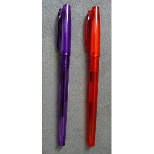 Lot De 2 Stylos À Bille Encre Liquide. Super Grip G. Capuchon. Violet Et Orange. Pilot. Pointe Moyenne 1 Mm