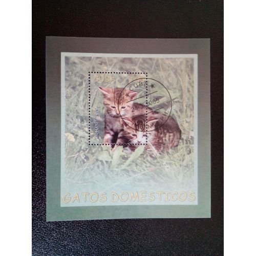 Timbre Cuba M I Bl 199 Chat Domestique (Felis Silvestris Catus) 2005 ( 14812 )