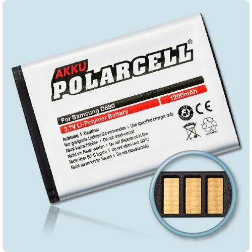 Batterie Li-Polymer 3,7 V 1200 Mah / 4,44 Wh Haut De Gamme Pour Samsung Sgh-D880 - Garantie 1 An - De Marque Polarcell®
