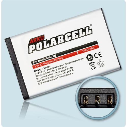 Batterie Li-Polymer 3,7 V 1400 Mah / 5,18 Wh Haut De Gamme Pour Nokia 5230 - Garantie 1 An - De Marque Polarcell®