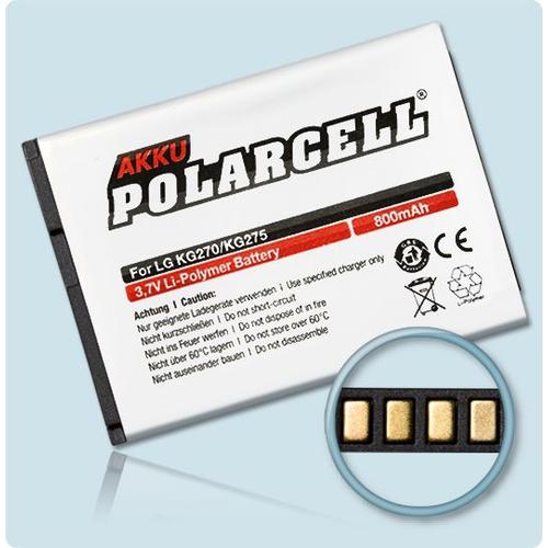 Batterie Li-Polymer 3,7 V 800 Mah / 2,96 Wh Haut De Gamme Pour Lg Lgip-410a - Garantie 1 An - De Marque Polarcell®