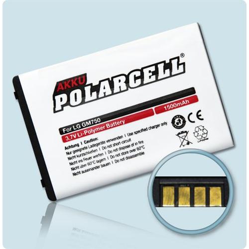 Batterie Li-Polymer 3,7 V 1500 Mah / 5,55 Wh Haut De Gamme Pour Lg Gw620 - Garantie 1 An - De Marque Polarcell®