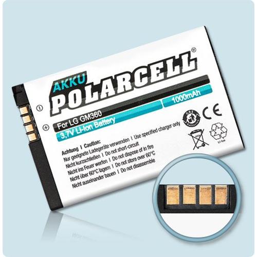 Batterie Li-Ion 3,7 V 1000 Mah / 3,70 Wh Haut De Gamme Pour Lg Cookie Fresh (Gs290) - Garantie 1 An - De Marque Polarcell®