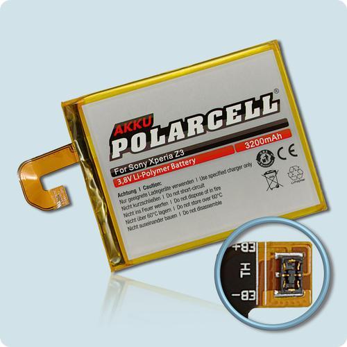 Batterie Li-Polymer 3,8 V 3200 Mah / 12,16 Wh Haut De Gamme Pour Sony Xperia Z3 (D6603) - Garantie 1 An - De Marque Polarcell®