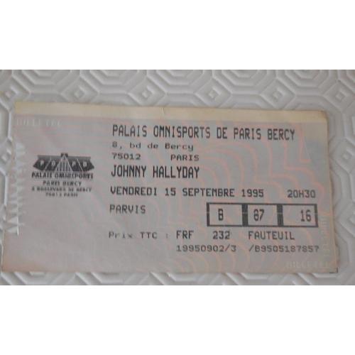 Ticket De Concert 15/09/1995 Bercy J Hallyday