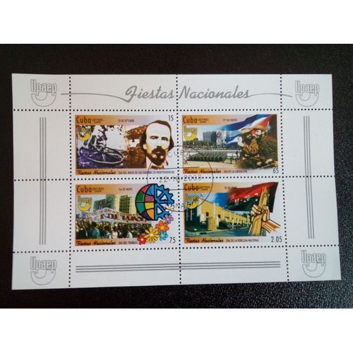 Timbre Cuba M I Bl 249 Amérique Upaep National Holidays M / S 2008 ( 14812 )