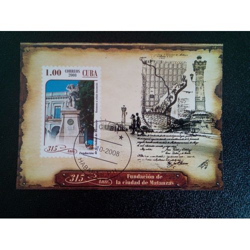 Timbre Cuba M I Bl 248 Monument Inconnu Soldat 2008 ( 14812 )