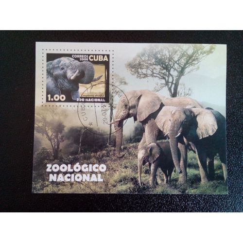 Timbre Cuba M I Bl 244 Éléphant D'afrique (Loxodonta Africana) 2008 ( 14812 )