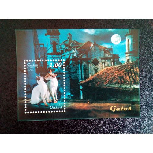 Timbre Cuba M I Bl 260 Chat Domestique (Felis Silvestris Catus) 2009 ( 14812 )