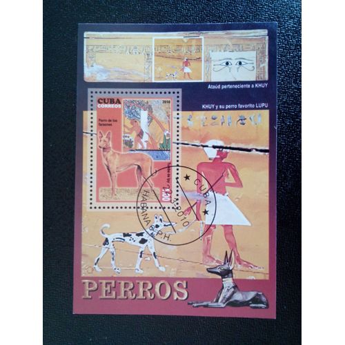 Timbre Cuba M I Bl 275 Pharaon Égyptien (Canis Lupus Familiaris), 2010 ( 14812 )