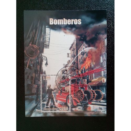 Timbre Cuba M I Bl 219 Camion De Pompier 2006 ( 14812 )