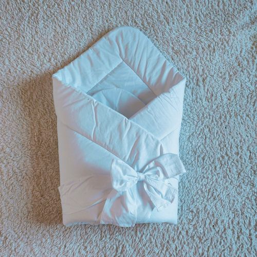 Nid D'ange D'emmaillotage Blanc Pour Bébé (77x77cm) - Coton Doux Et Tissu Anti-Allergique
